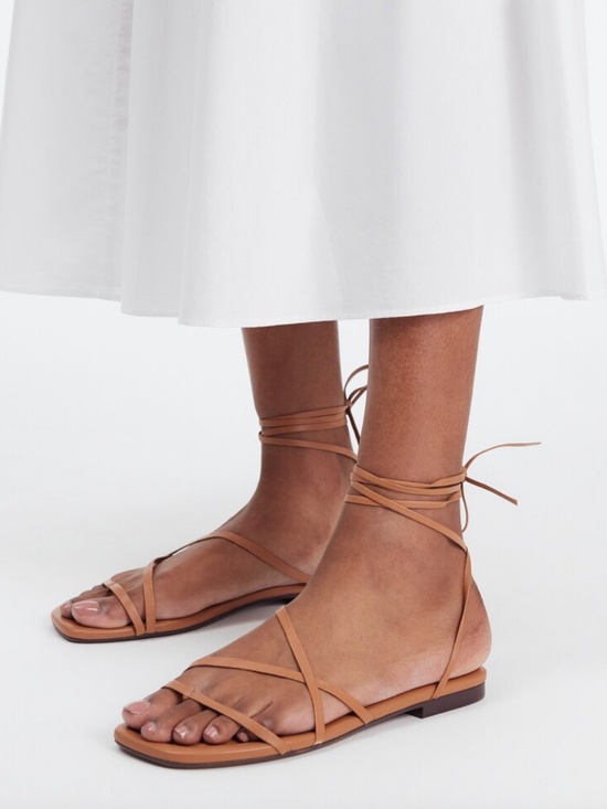 Madewell Shoes - Madewell Carrie Lace Up Leather Sandals, Desert Camel, Sz 7.5